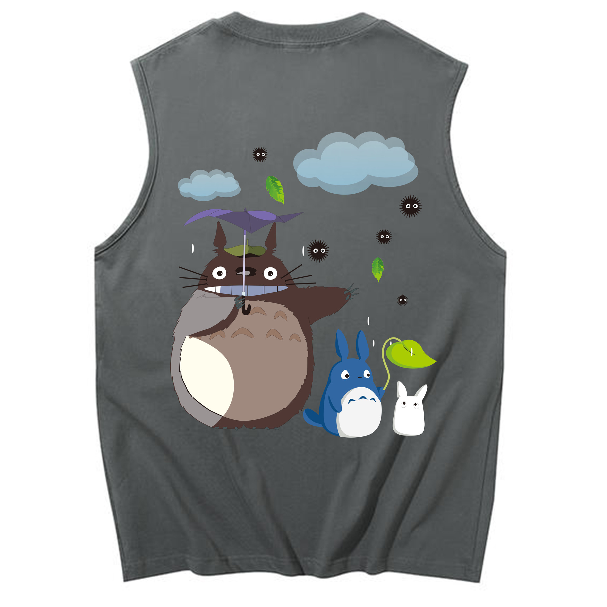 （画像用） となりのトトロ 草壁メイ 草壁サツキ My Neighbor Totoro Satsuki Kusakabe Mei Kusakabe コットン100％タンクトップ（背面プリント）